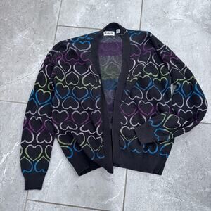 Girls kidpik Multicolor Heart Pattern Cardigan, size M (10)